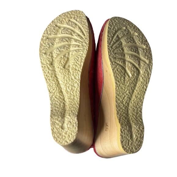 No. 6 Pony Hair Wedge Clogs Red Size 7 - Picture 5 of 5